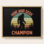 Bigfoot Hide And Seek Champion Funny Sasquatch Vintage Sunset Serving Tray Gallery Image 1