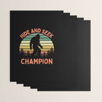 Bigfoot Hide And Seek Champion Funny Sasquatch Vintage Sunset Wrapping Paper Gallery Image 3