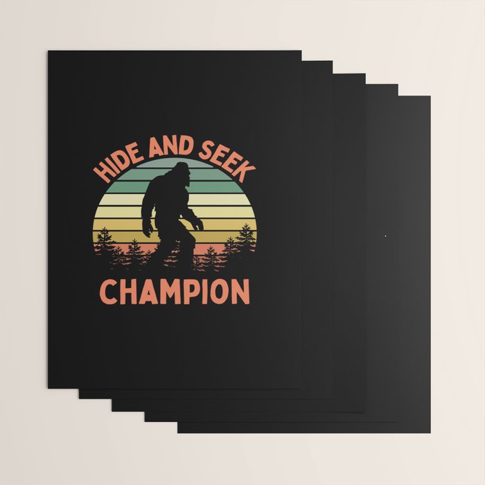 Bigfoot Hide And Seek Champion Funny Sasquatch Vintage Sunset Wrapping Paper Gallery Image 3
