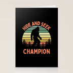 Bigfoot Hide And Seek Champion Funny Sasquatch Vintage Sunset Stationery Card Gallery Image 2