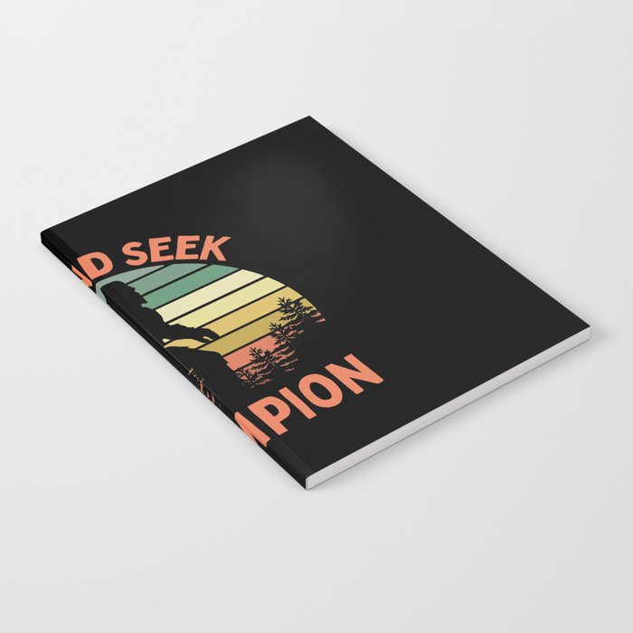 Bigfoot Hide And Seek Champion Funny Sasquatch Vintage Sunset Notebook Gallery Image 1