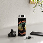 Bigfoot Hide And Seek Champion Funny Sasquatch Vintage Sunset Water Bottle Gallery Image 4