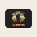 Bigfoot Hide And Seek Champion Funny Sasquatch Vintage Sunset Bath Mat Gallery Image 1