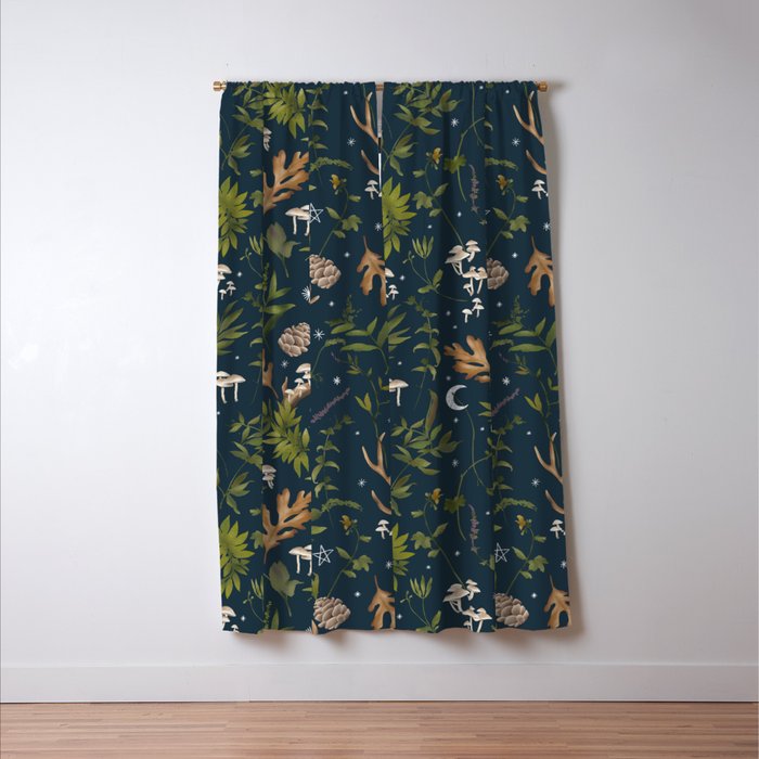 Whimsical Woodland Night Window Curtain Gallery Image 3