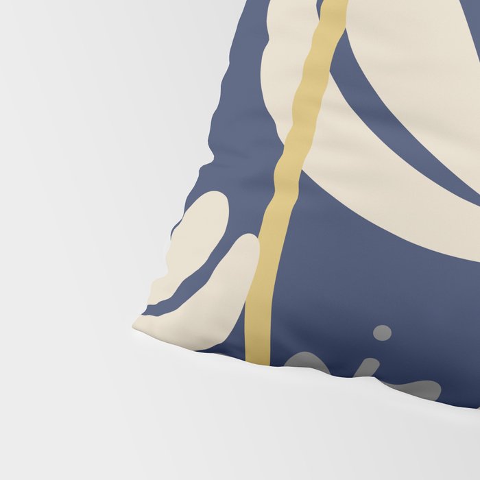 Bali Flowers Abstract Floral Pattern in Mustard, Pink, Gray, and Navy Blue Pillow Sham Gallery Image 4