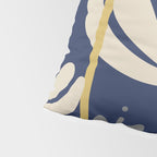 Bali Flowers Abstract Floral Pattern in Mustard, Pink, Gray, and Navy Blue Pillow Sham Gallery Image 4