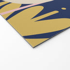 Bali Flowers Abstract Floral Pattern in Mustard, Pink, Gray, and Navy Blue Welcome Mat Gallery Image 2