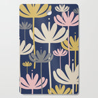 Bali Flowers Abstract Floral Pattern in Mustard, Pink, Gray, and Navy Blue Cutting Board Gallery Image 1
