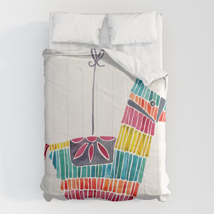 Mexican Donkey PinÌata â CMYK Palette Comforter Gallery Image 1