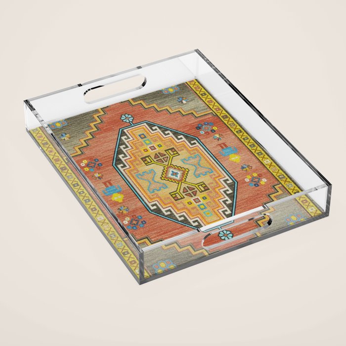 Moroccan Berber Geometric Rug Pattern Acrylic Tray Gallery Image 1
