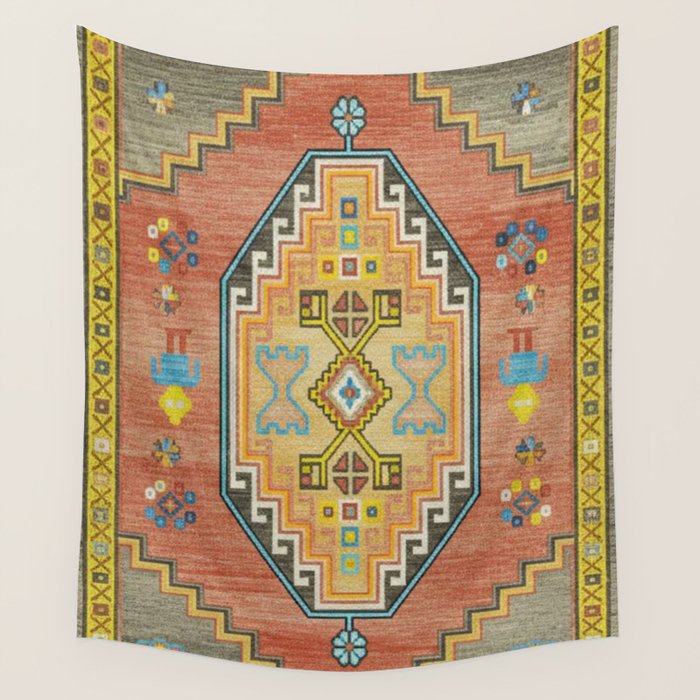 Moroccan Berber Geometric Rug Pattern Wall Tapestry Gallery Image 4