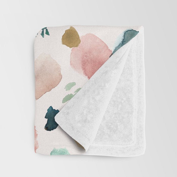 WILD WHIMS Abstract Watercolor Brush Strokes Throw Blanket Gallery Image 3