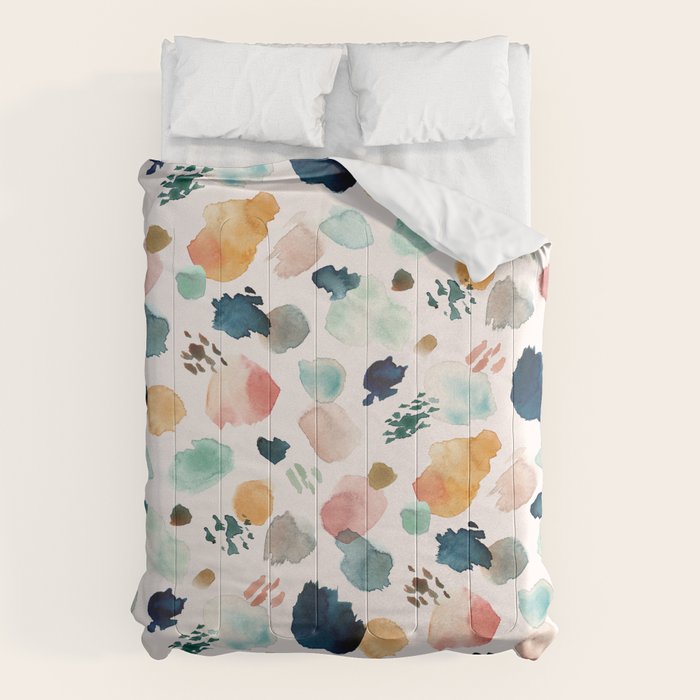 WILD WHIMS Abstract Watercolor Brush Strokes Comforter Gallery Image 6