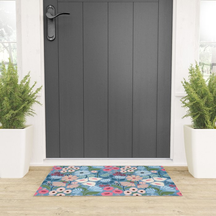 Meadow muse - heritage blue Welcome Mat Gallery Image 3