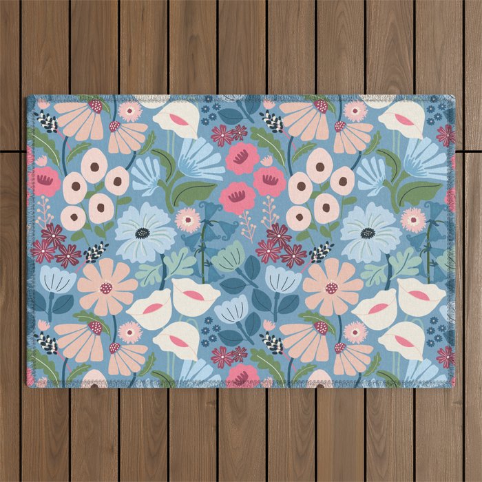 Meadow muse - heritage blue Outdoor Rug Gallery Image 1