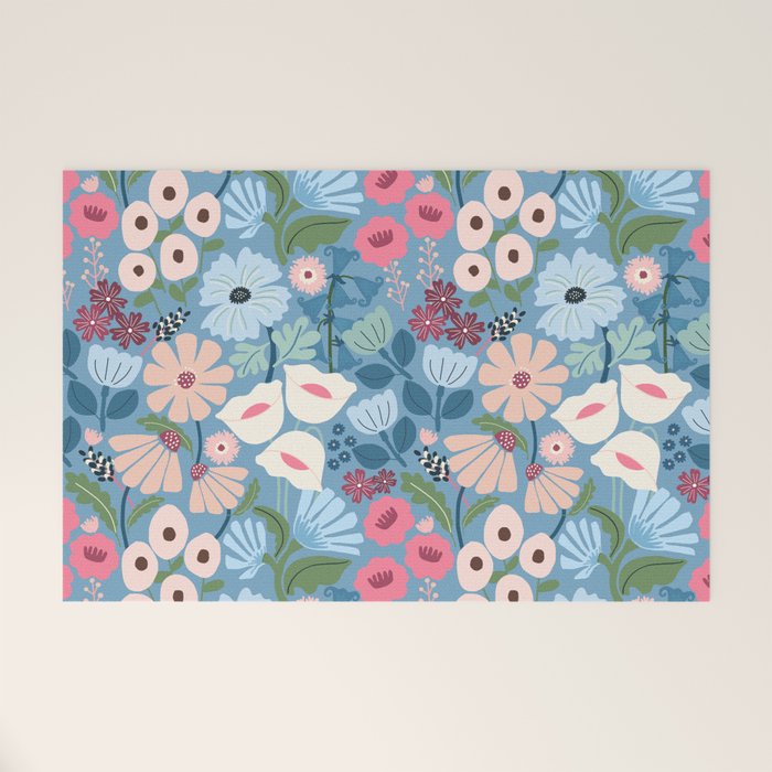 Meadow muse - heritage blue Welcome Mat Gallery Image 1