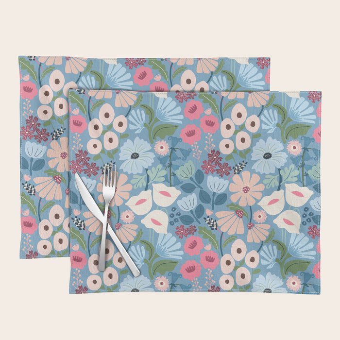Meadow muse - heritage blue Placemat Gallery Image 1