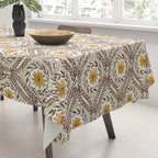 Golden Daisy Swirl Tablecloth Gallery Image 3