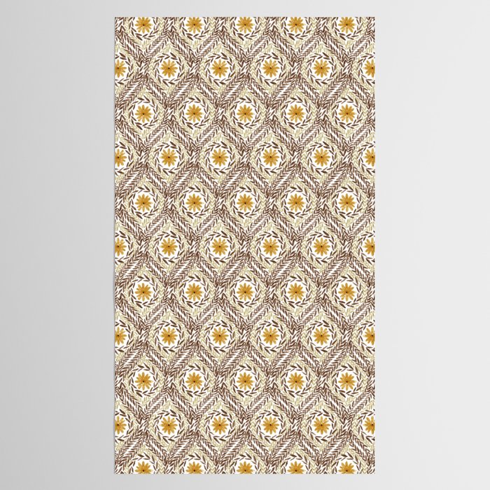 Golden Daisy Swirl Tablecloth Gallery Image 2