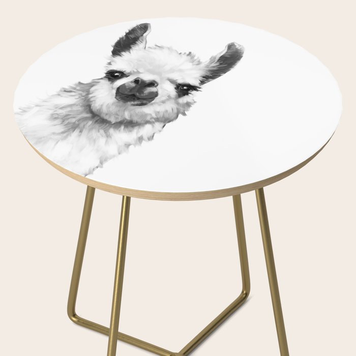 Sneaky Llama Black and White Side Table Gallery Image 2