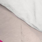 Les Fleurs | 01 - Abstract Retro Floral, Pink And Orange Print Preppy Flowers Comforter Gallery Image 4