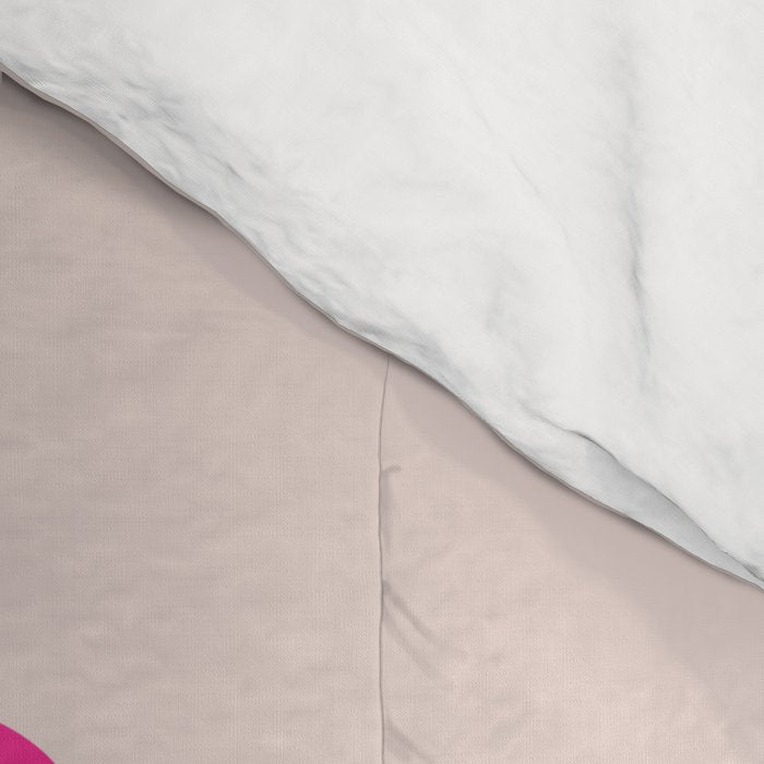 Les Fleurs | 01 - Abstract Retro Floral, Pink And Orange Print Preppy Flowers Comforter Gallery Image 4