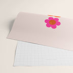 Les Fleurs | 01 - Abstract Retro Floral, Pink And Orange Print Preppy Flowers Wrapping Paper Gallery Image 2