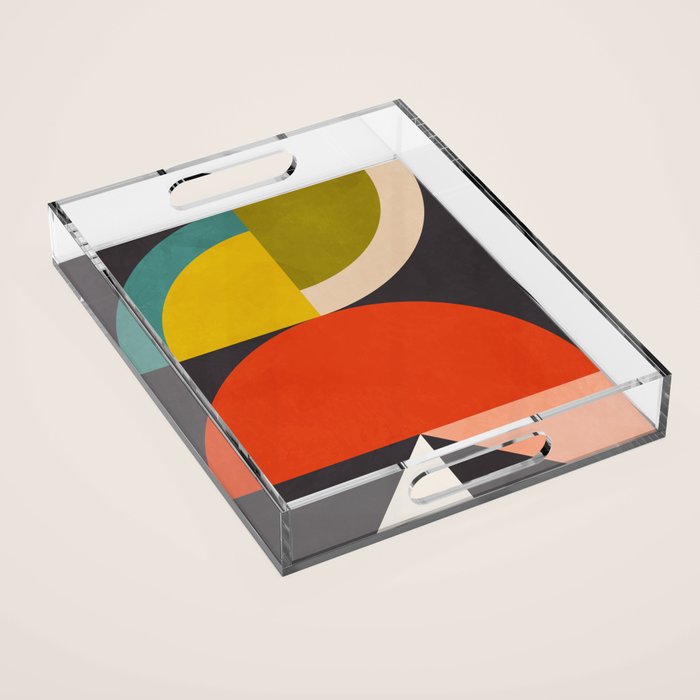 mid century bauhaus geometric large 3 Acrylic Tray Gallery Image 1