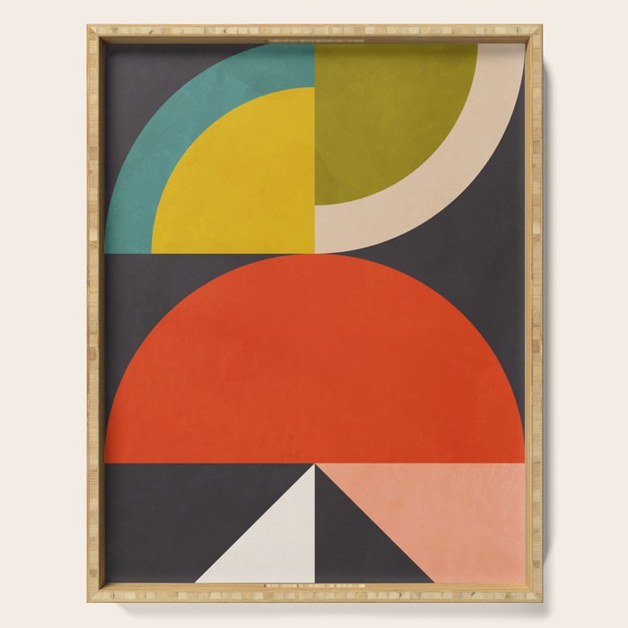 mid century bauhaus geometric large 3 Serving Tray Gallery Image 1