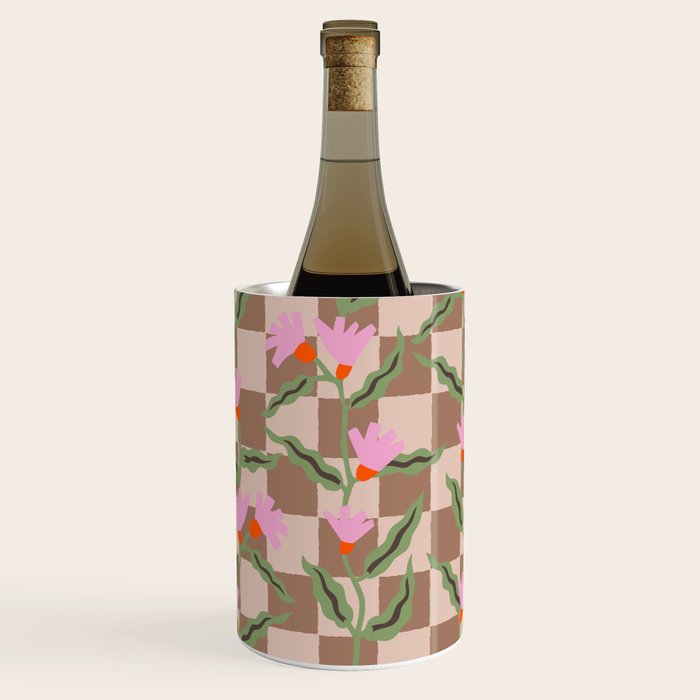 CELIE CHECKER Inspired by PANTONE 17 1230 Mocha Mousse Wine Chiller Gallery Image 1