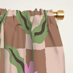 CELIE CHECKER Inspired by PANTONE 17 1230 Mocha Mousse Window Curtain Gallery Image 2