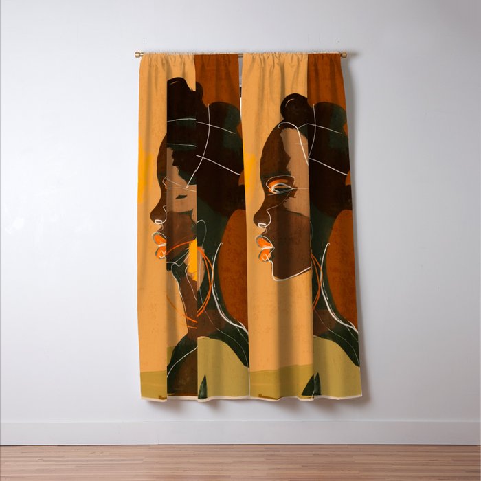 Abstract Art Girl Portrait Window Curtain Gallery Image 3