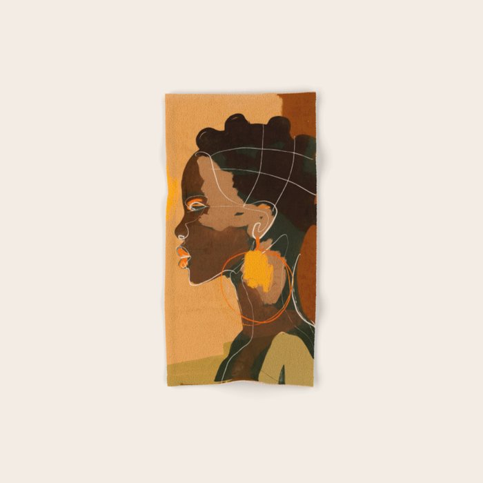 Abstract Art Girl Portrait Bath Towel Gallery Image 1