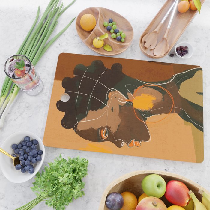 Abstract Art Girl Portrait Cutting Board Gallery Image 2