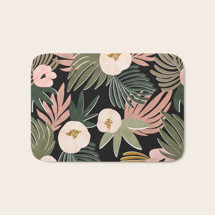 Floral garden tropical 7F Bath Mat Gallery Image 1