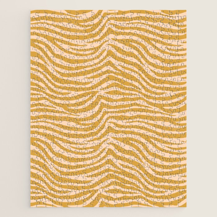 Dopamine Zebra Print In Amber Yellow Jigsaw Puzzle Gallery Image 1