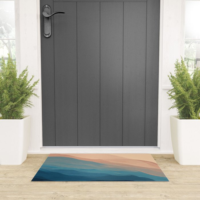 Blue Waves In Desert Peaks Welcome Mat Gallery Image 3