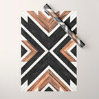 Urban Tribal Pattern No.1 - Concrete and Wood Wrapping Paper Gallery Image 1
