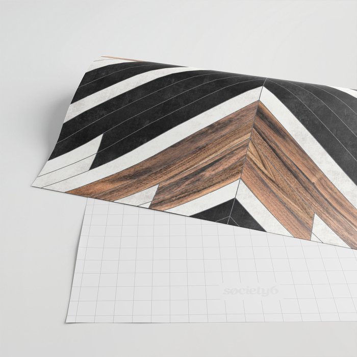 Urban Tribal Pattern No.1 - Concrete and Wood Wrapping Paper Gallery Image 2