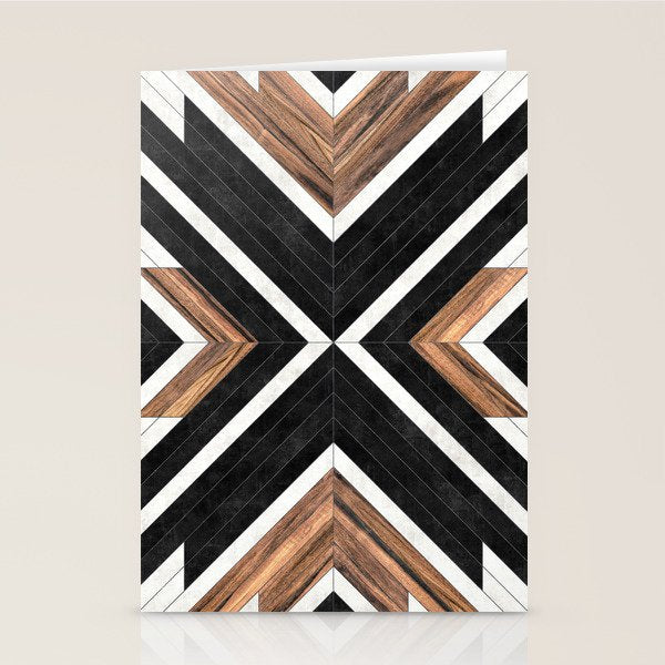 Urban Tribal Pattern No.1 - Concrete and Wood Stationery Card Gallery Image 2