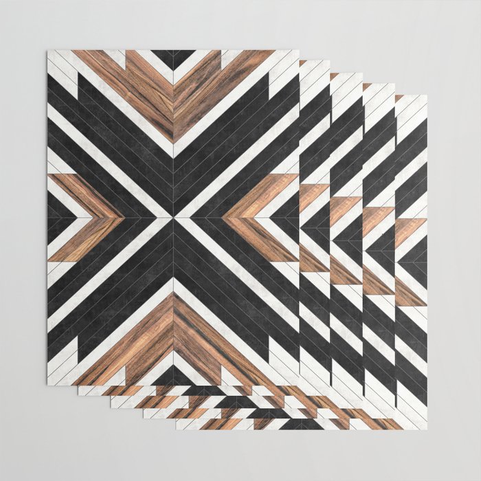 Urban Tribal Pattern No.1 - Concrete and Wood Wrapping Paper Gallery Image 3