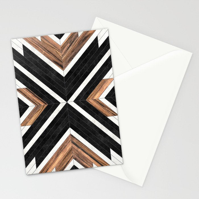 Urban Tribal Pattern No.1 - Concrete and Wood Stationery Card Gallery Image 2