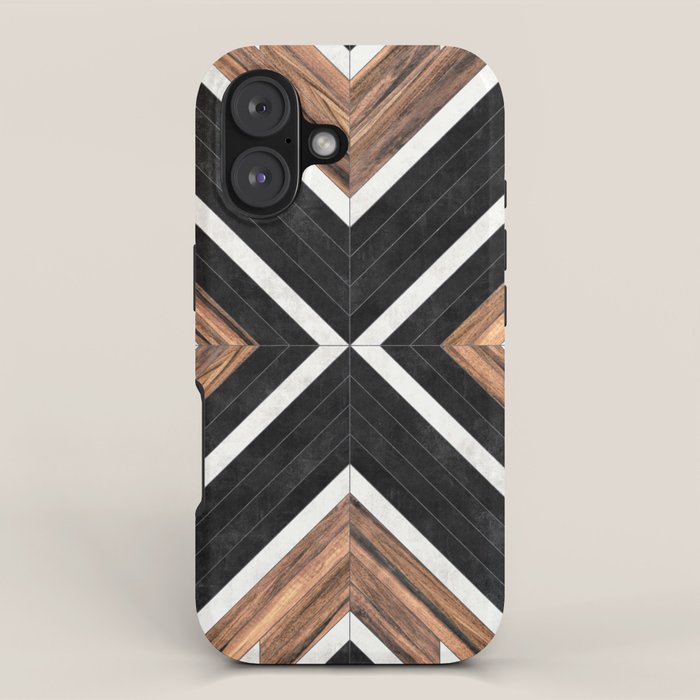 Urban Tribal Pattern No.1 - Concrete and Wood iPhone Case Gallery Image 1