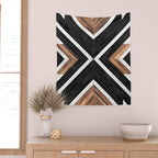 Urban Tribal Pattern No.1 - Concrete and Wood Wall Tapestry Gallery Image 2