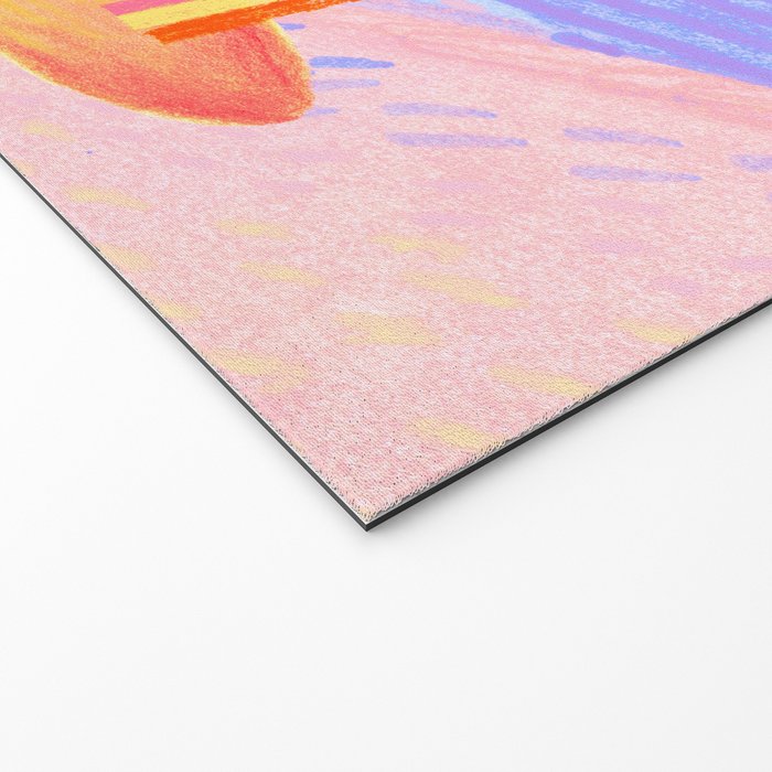 Retro Sunflower & Rainbow in Blue & Pink Welcome Mat Gallery Image 2