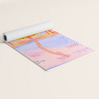 Retro Sunflower & Rainbow in Blue & Pink Yoga Mat Gallery Image 2