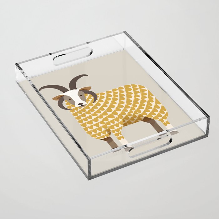 Whimsical Jacob Sheep Acrylic Tray Gallery Image 1