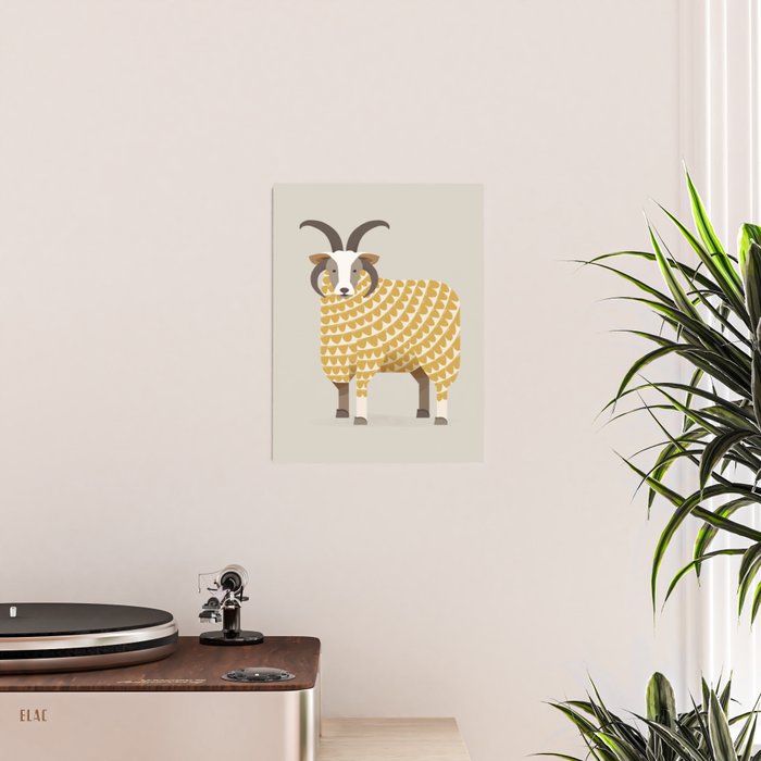 Whimsical Jacob Sheep Poster Gallery Image 2
