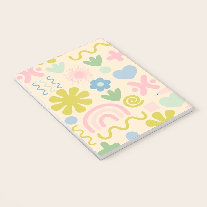 Cute Miscellany Cheerful Whimsical Pastel Pattern  Notebook Gallery Image 3