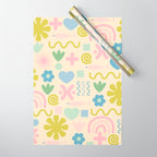 Cute Miscellany Cheerful Whimsical Pastel Pattern  Wrapping Paper Gallery Image 1